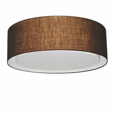 Imagem de Plafon Cilíndrico Duplo Vivare Md-3038 Cúpula Em Tecido 80x30cm - Bivolt Café 127/220v