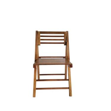 Imagem de Cadeira Dobrável em Madeira com Encosto Palito Reclinável e Assento Mu