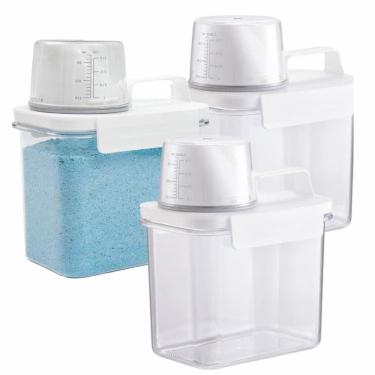 Imagem de Kit 3 Dispenser Pote Hermético Organizador Lavanderia 1,1L