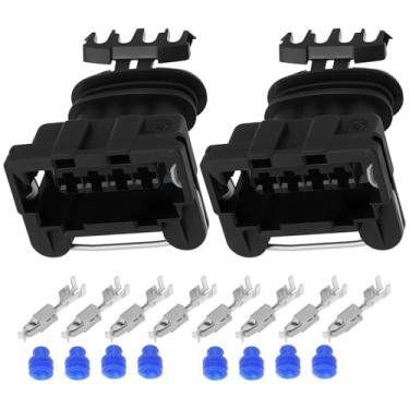 Imagem de OTOTEC Conjunto de 2 kits de plugue automotivo de 4 pinos com controle central de trava de porta 836569 90411957 compatível com VW Transporter