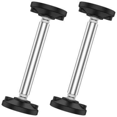 Imagem de 2 hastes de suporte telescópicas de aço inoxidável, suporte ajustável, capacidade de peso de 300 kg, suporte de pia de alta dureza, suporte de elevação de armário para mesa (prata, modelo de um par