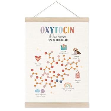 Imagem de Welshower Moldura para pôster de produtos químicos de oxitocina de saúde mental, decoração de escritório de terapia, decoração de arte de parede de saúde mental para sala de aula terapia conselheiro