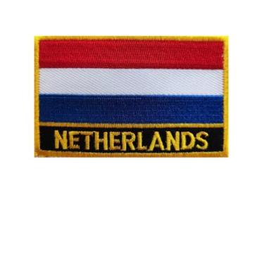 Imagem de XIAOYATOU 1 emblema bordado da bandeira dos Países Baixos PSC, passar, 8 x 5 cm, vermelho e preto (Holanda)
