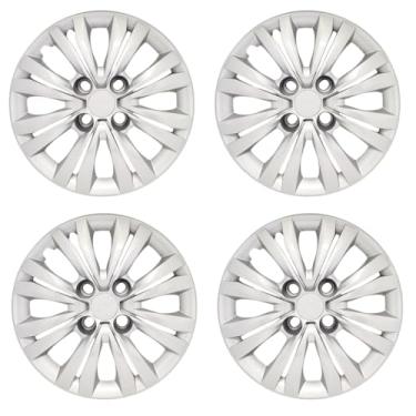 Imagem de Kit 4 Calotas Aro 14 Compatível c/Roda Gol G4 G5 G7 - Prata