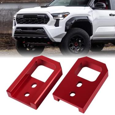 Imagem de Glvvexa 2 ganchos de reboque de carro de substituição para Tacoma 2024-2026/4Runner 2025-2026, ganchos de reboque dianteiros resistentes T6061 alumínio, esquerdo e direito, vermelho