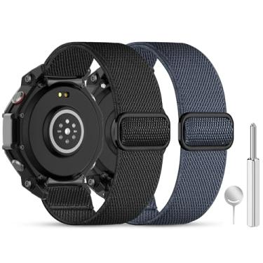 Imagem de Tovimall Pulseiras de nylon compatíveis com amazfit trex 3, pulseira elástica para relógio Trex 3, pulseiras de relógio de substituição duráveis para homens e mulheres (pacote com 2)