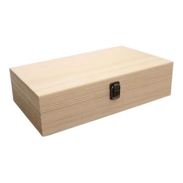 Imagem de SiaBiced Caixa de madeira para armazenamento de óleos essenciais com tampa articulada, expositor, estojo organizador para viagens, ideal para guardar pequenos