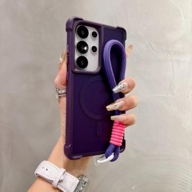 Imagem de HJZSZX Capa de silicone macio translúcida e fosca para S23Ultra (roxo escuro)