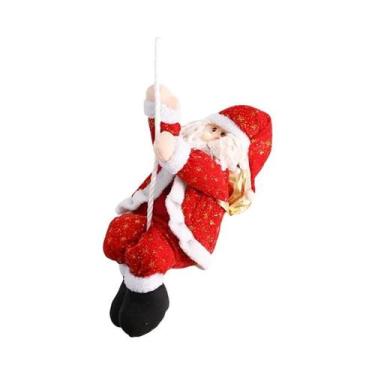Imagem de Pingente De Boneco Papai Noel Escalando Corda, Enfeite De Árvore De Na