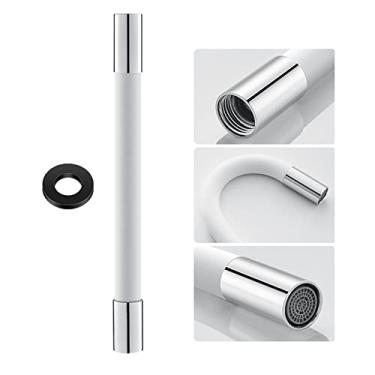 Imagem de Mangueira de extensão sprayer torneira flexível 360 graus com junta estanque e borbulhador tubo silicone para torneiras cozinha banheiro pia varanda doméstico alta pressão fluxo água uniforme