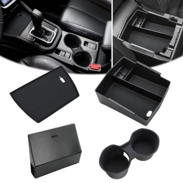 Imagem de Auovo Organizador de console central para Subaru Forester 2025 2026 acessórios suporte de copo + tapete protetor de carregamento sem fio + caixa de armazenamento de apoio de braço + caixa oculta