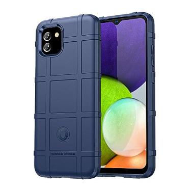 Imagem de IDEWEI Capa de telefone para Samsung Galaxy A04E, fibra de carbono refinada, anti-queda, anti-impressão digital, proteção total de 360° azul