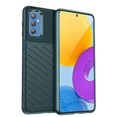 Imagem de Capa para Samsung Galaxy M52 5G. Fibra de carbono refinada, anti-queda, anti-impressões digitais, proteção integral. A capa do telemóvel é compatível com Samsung Galaxy M52 5G