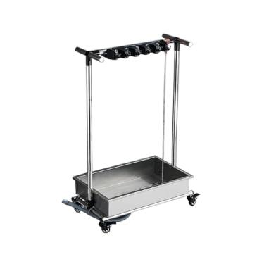 Imagem de TRGCJGH Suporte de vassoura e esfregão, organizador de ferramentas de jardim, suporte móvel para esfregão montado no chão, rack de ferramentas de jardim com rodas (64 cm/25,1 pol.)