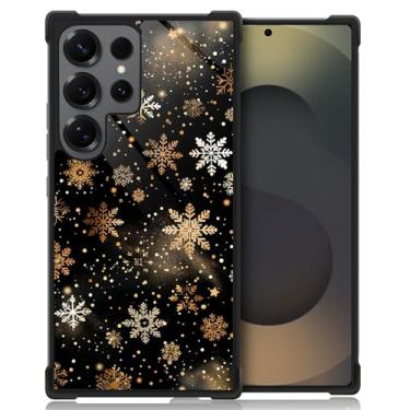 Imagem de Punmada Compatível com Samsung Galaxy S25 Ultra Mobile Case Creative Acrylic Silicone Edge Capa Slim Protection Grip Especialmente Projetada para Samsung Galaxy S25 Ultra Golden Snowflakes Falling
