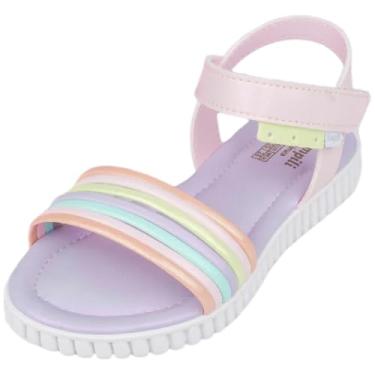 Imagem de Sandália Infantil Menina Pingentes Tiras Coloridas Pampili