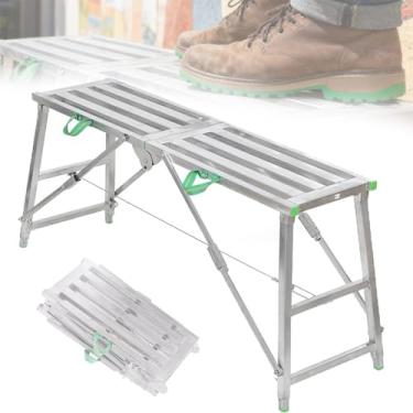 Imagem de Andaime PortáTil DobráVel Em AçO,Altura AjustáVel,Suportes ReforçAdos, Capacidade De Carga De 363 Kg Com PéS Silenciosos E Antiderrapantes Para Trabalhos DoméSticos E Externos