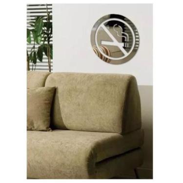 Imagem de Espelho Decorativo Acrílico Espelhado Placa Proibido Fumar - Agv Criaç