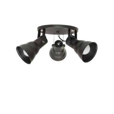 Imagem de Luminária Spot Taschibra Circular Hol 3Xe27 Branca/Preta, Preto, Lâmpa