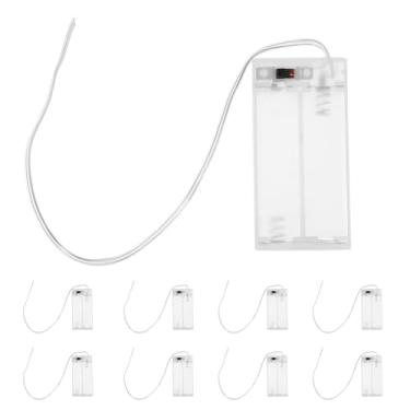 Imagem de Milisten Conjunto de 10 Caixas Transparentes para Pilhas Aa Com Interruptor Liga/desliga para Luzes de Led — Estojos de Plástico para Pilhas, Ideais para Artesanato, Decoração E Reparos.
