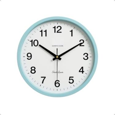 Imagem de Relógio de Parede Moderno Silêncioso, 29,5cm, Branco e Cinza, Quartz, Mostrador Analógico, Design Minimalista para Decoração (Tiffany)