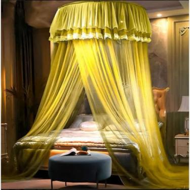 Imagem de Mosquiteiro Teto Casal Gigante com Abertura Lateral 14m para Box/Queen/Super King(Amarelo,BOX/QUEEN C/ABERTURA)