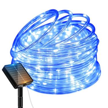 Imagem de btfarm Luzes de corda solar ao ar livre, 120 LEDs de 120 m, cordão de luzes solares externas à prova d'água, 8 modos de iluminação, tubo de árvore, luz solar para decoração de jardim, Natal, quintal