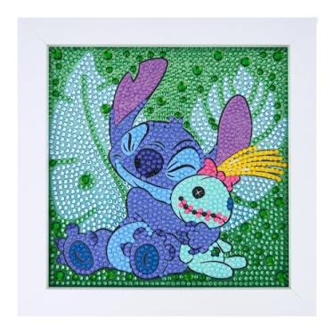 Imagem de DIAMOND ART CLUB Cuddly Stitch – Molduras, kit de pintura de diamante, artesanato DIY divertido para adultos, arte de diamante para iniciantes, 15 x 15 cm