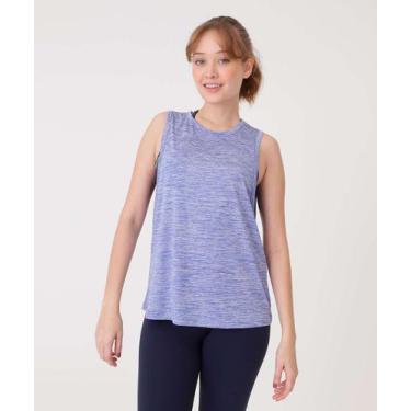 Imagem de Blusa Regata Feminina Fitness Mescla Marisa-05006, Azul, G
