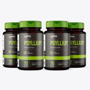 Imagem de Kit 4x - Psyllium - 70 cápsulas - Omix-Unissex