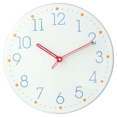 Imagem de Relógio de parede Relógio de parede minimalista para sala estar, uso doméstico, funcionamento silencioso e alimentado por bateria para decoração de casa(Branco)