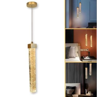 Imagem de Pendente Led Bolhas De Cristal Quadrado Bivolt Lavabo 3 Em 1