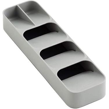 Imagem de Organizador PráTico De Talheres Para Gaveta, Separador De Colheres/Garfos/Facas De Cozinha(TALHER-CINZA)