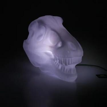 Imagem de Luminária Crânio T-REX 3D com LED | Decoração Temática Dinossauro, Presente Criativo Geeks e Biólogos