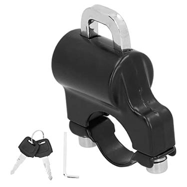 Imagem de Trava elétrica de gancho de bicicleta segura para capacete 2 chaves para motocicleta - TV, chave de soquete confortável, preto, preto