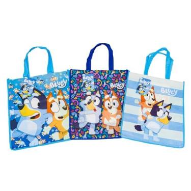 Imagem de Disney Sacolas de compras reutilizáveis Bluey, 40,6 cm, embalagem múltipla