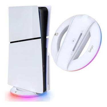 Imagem de Base Suporte Vertical Para Ps5 Slim e Pro Fisico E Digital Com Luz Rgb