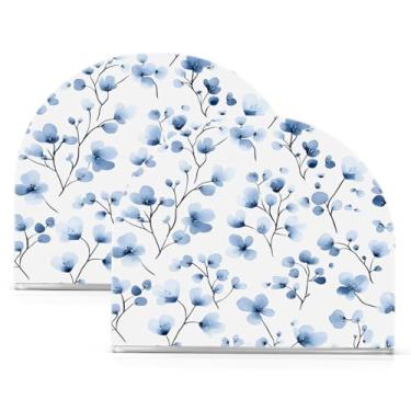 Imagem de Wassud Porta-guardanapos de acrílico de pétalas, dispensador de guardanapos de papel moderno em forma de U para mesa, cozinha, sala de jantar, bancada 2 peças (comporta 50-60 guardanapos)