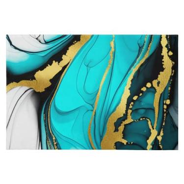 Imagem de CEBUGI Tapete de área 60 x 90 cm, macio, lavável, antiderrapante, com revestimento de borracha, textura de mármore, para sala de estar, quarto, decoração de casa