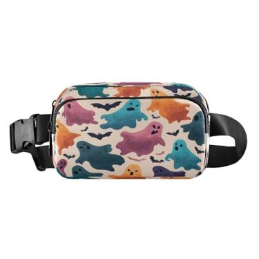 Imagem de CEBUGI Pochetes de caminhada para homens e mulheres, moda Halloween Boo resistente à água com cinto ajustável para treino, viagem, corrida