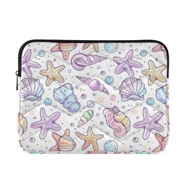 Imagem de Coikll Bolsa para laptop Starfish and Conch, capa protetora à prova de choque para notebook de 13 a 14 polegadas