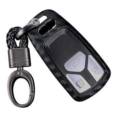 Imagem de Capa protetora de silicone macia de TPU da M.JVisun para Audi Smart Key Fob, capa de chave de controle remoto para Audi A4L 2017 Audi Q7 2016 Audi TTS 2016 Audi TT 2015 Fob Controle remoto com chaveiroM.JVisun preto M.JVisun-GJTW-ADQ7-1