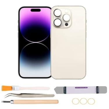 Imagem de Dymicbit Substituição de vidro traseiro compatível com iPhone 14 Pro com kits de ferramentas de reparo (dourado)