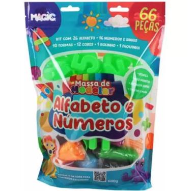 Imagem de Massinha de Modelar alfabeto, números e sinais com 66 peças - Ciranda 