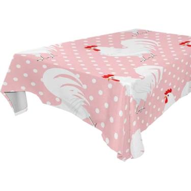Imagem de Burbuja Toalha de mesa Roosters, toalha de mesa quadrada anti-rugas grossa para decoração de jantar, cozinha, festa, 152 x 152 cm
