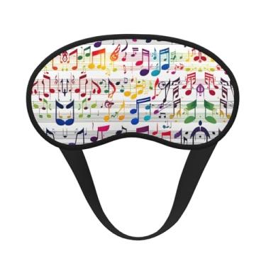 Imagem de Máscara de dormir blecaute com impressão de notas musicais coloridas, máscara para os olhos, leve, macia, para dormir, meditação, viagem, ioga
