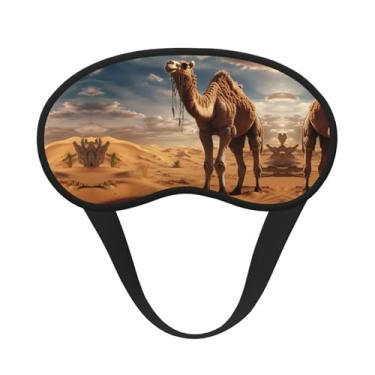 Imagem de Máscara de dormir blackout com estampa de camelo de areia do deserto, máscara para os olhos, macia, leve, para dormir, meditação, viagem, ioga