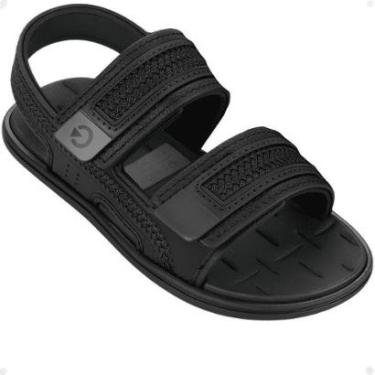 Imagem de Sandália Papete Infantil Juvenil Cartago Malta Preto Tiras Autocolantes-Masculino