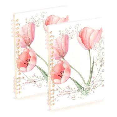 Imagem de Burbuja Cadernos com nome, papel pautado universitário A5 com 60 folhas, fichário para escritório, 2 unidades