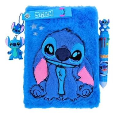 Imagem de Kit Caderno Pelúcia Stitch Caneta 10 Cores E Chaveiro Promo